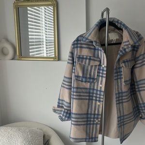 HM Blue Faux Wool Shacket